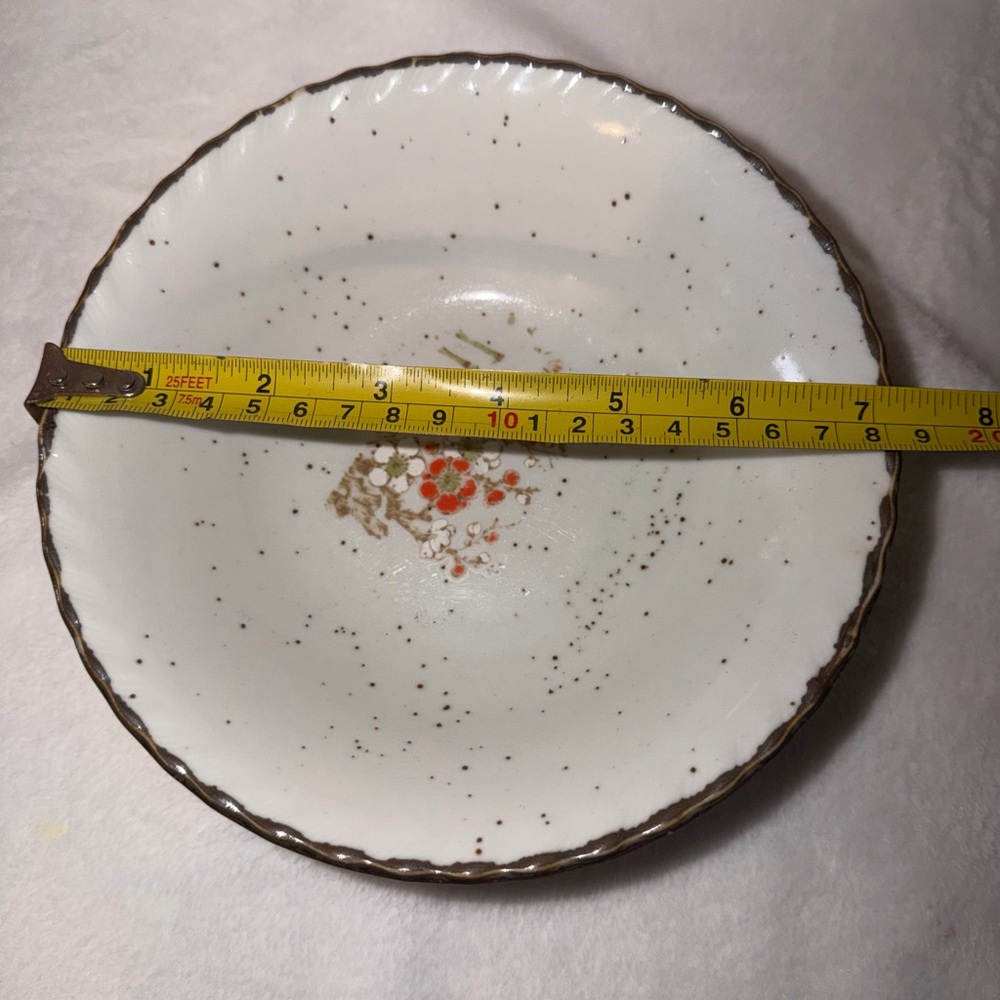 Vintage Otagiri Japan Floral Speckled Stoneware - One Bowl 2" x 7" - Picture 3 of 3